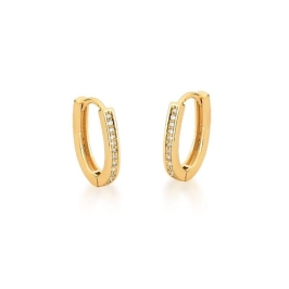 ARGOLA OVAL  FILEIRA ZIRCONIA