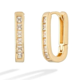 ARGOLA RETANGULAR  ZIRCONIA- LIRYS