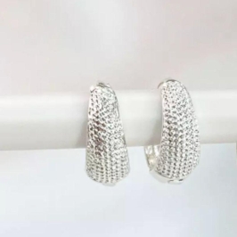 ARGOLA TEXTURIZADA PRATA