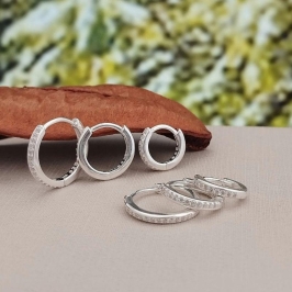 TRIO ARGOLA 1 FILEIRA ZIRCONIA