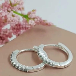 ARGOLA 1 FILEIRA ZIRCONIA PRATA