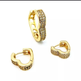 ARGOLA CORACAO DUPLA FILEIRA PRATA