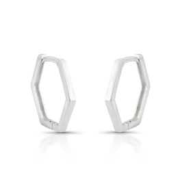 ARGOLA HEXAGONAL PRATA