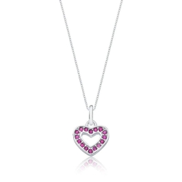 COLAR CORACAO ZIRCONIA RUBI