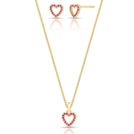 CONJUNTO CORACAO RUBI ZIRCONIA