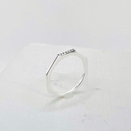 ANEL APARADOR HEXAGONAL PRATA