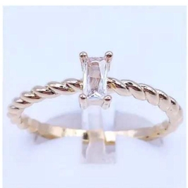 ANEL SOLITARIO RETANGULAR