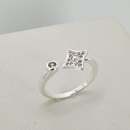 ANEL PONTO DE LUZ E ESTRELA ZIRCONIA