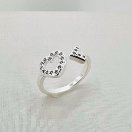 ANEL SETA PARA CORACAO ZIRCONIA