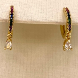 ARGOLA GOTA ZIRCONIA COLORIDA
