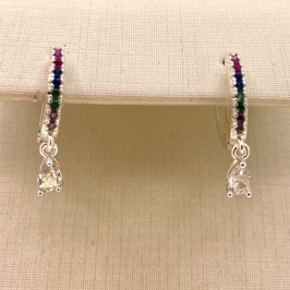 ARGOLA GOTA ZIRCONIA COLORIDA