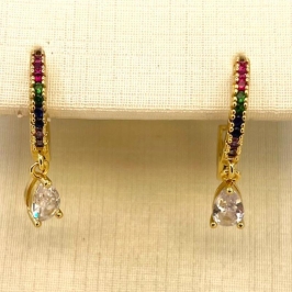ARGOLA GOTA ZIRCONIA COLORIDA