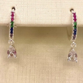ARGOLA GOTA ZIRCONIA COLORIDA