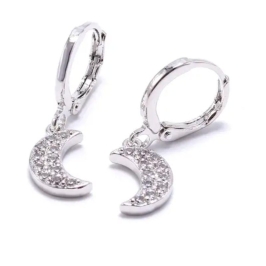 ARGOLA LUA PENDURADA ZIRCONIA