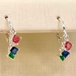 ARGOLA ZIRCONIA COLORIDA 3 PENDULOS