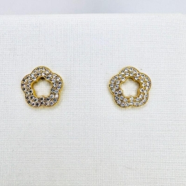 BRINCO FLOR VAZADO ZIRCONIA