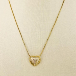 COLAR CORAÇAO ZIRCONIA