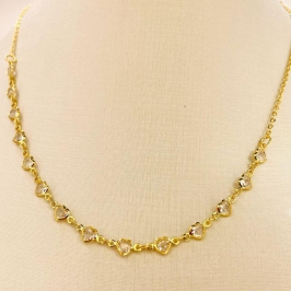 COLAR CORACOES ZIRCONIA