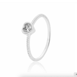 ANEL SOLITARIO CORACAO BOLINHAS