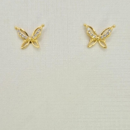 BRINCO BORBOLETA COM ASA CRAVEJADA