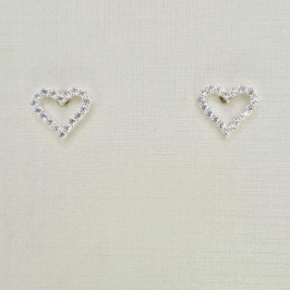 BRINCO CORACAO VAZADO CRAVEJADO