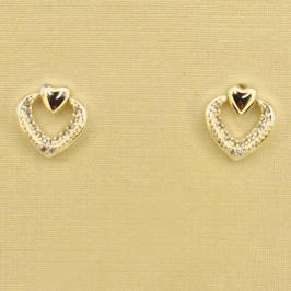 BRINCO CORACAO VAZADO ZIRCONIA