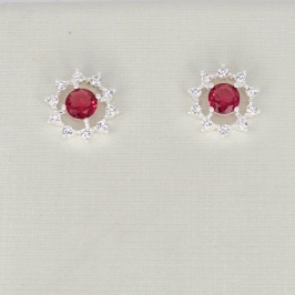 BRINCO CRAVEJADO COM PEDRA VERMELA