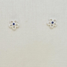 BRINCO FLOR COM MEIO AZUL