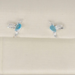 BRINCO PASSARO PEDRA AZUL