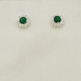 BRINCO PEDRA VERDE COM BLOINHAS