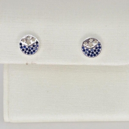 BRINCO REDONDO COM PEDRAS AZUIS