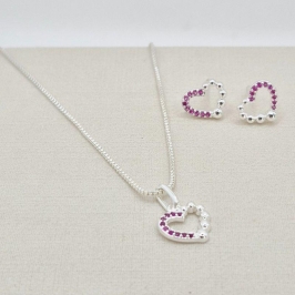 CONJUNTO CORACAO DUO ROSA