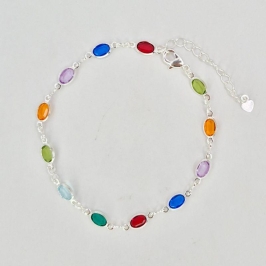 PULSEIRA PEDRAS OVAIS COLORIDAS