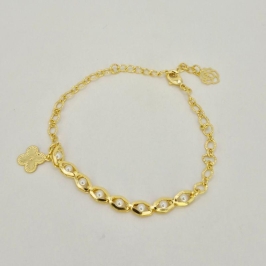 PULSEIRA PEROLAS E FLOR