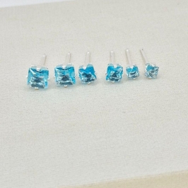 TRIO BRINCO QUADRADO AZUL