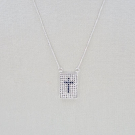 COLAR CRUZ PEDRAS AZUIS