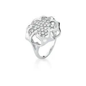 ANEL CURVO CRAVEJADO COM ZIRCÔNIAS RODIO