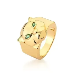 ANEL DE LEOPARDO LISO E ZIRCÔNIAS