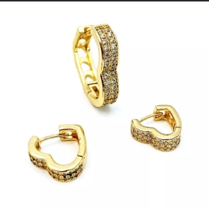 ARGOLA CORACAO DUPLA FILEIRA PRATA