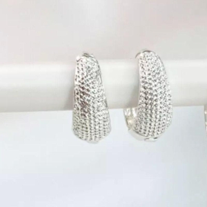 ARGOLA TEXTURIZADA PRATA