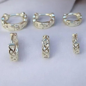 TRIO ARGOLA TRANÇADA PRATA