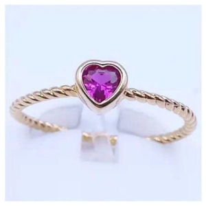 ANEL CORACAO RUBI ARO RISCADO