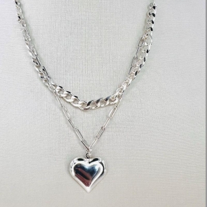 COLAR ELO GRUMET E CORACAO 2 EM 1