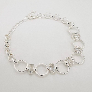 PULSEIRA CIRCULO ZIRCONIA BAGUETE