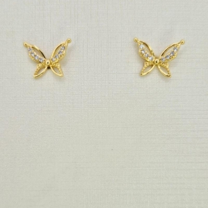 BRINCO BORBOLETA COM ASA CRAVEJADA