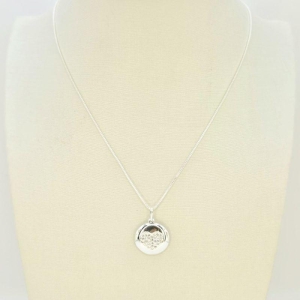 COLAR CIRCULO COM CORACAO CRAVEJADO