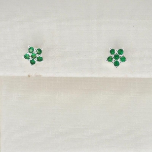 BRINCO FLOR ZIRCONIA ESMERALDA