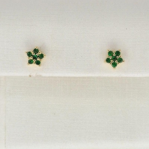 BRINCO FLOR ZIRCONIA ESMERALDA