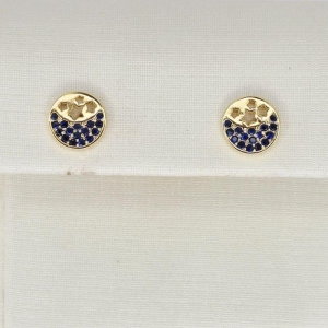 BRINCO REDONDO COM PEDRAS AZUIS