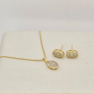 CONJUNTO OVAL ZIRCONIA